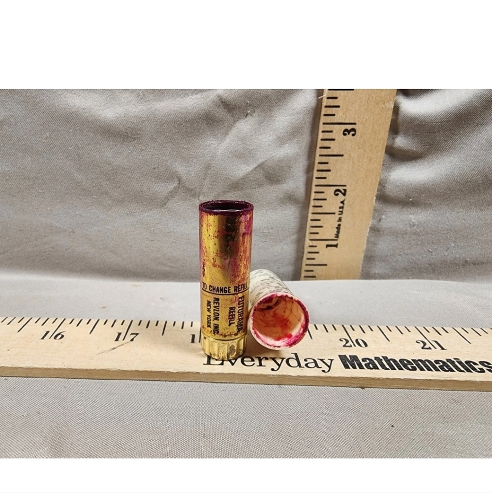 Vintage Lipstick Tube Revlon Lustrous "Say It with Rubies" New York Empty Tube - Picture 4 of 5